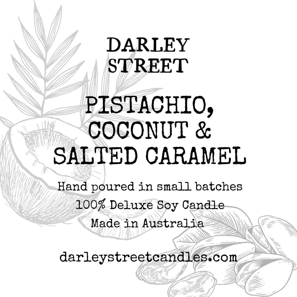 Pistachio Coconut Salted Caramel Soy Candle Australia
