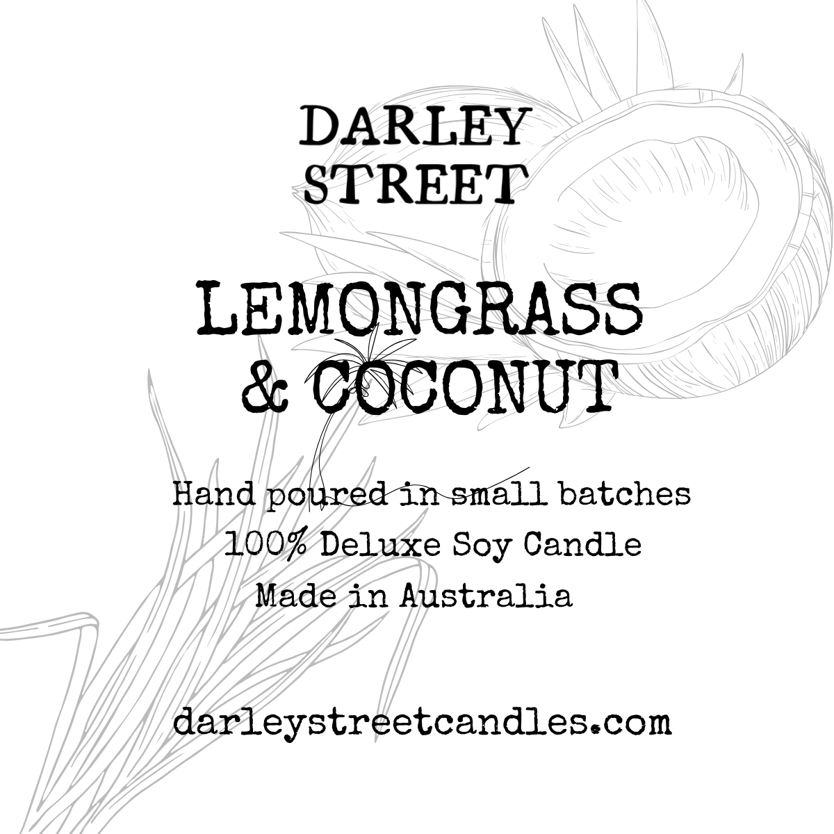 Lemongrass and Coconut Soy Candle Australia