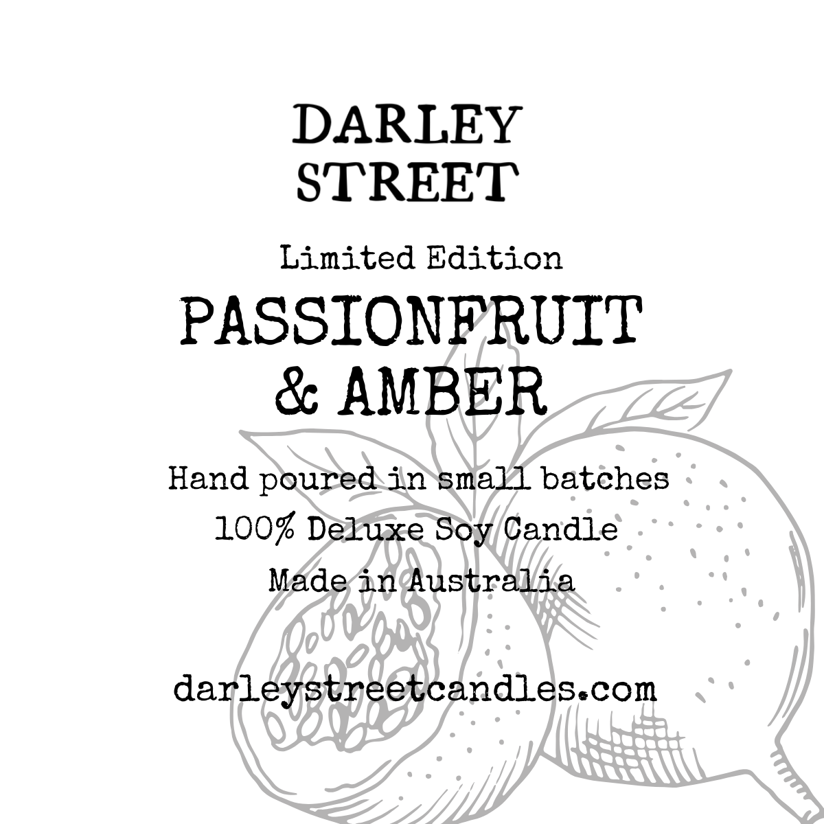 Passionfruit and Amber Soy Candle Australia