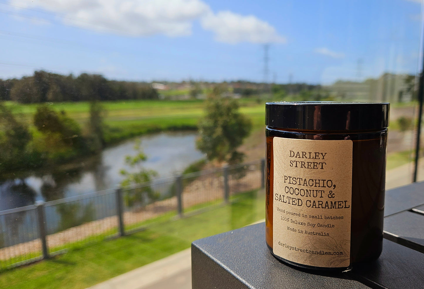 Pistachio, Coconut & Salted Caramel Soy Candle - Darley Street Candles