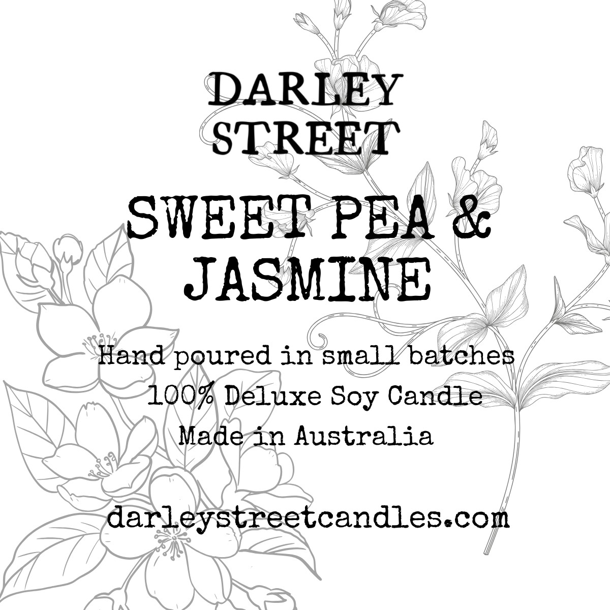 Sweet Pea and Jasmine Soy Candle Australia