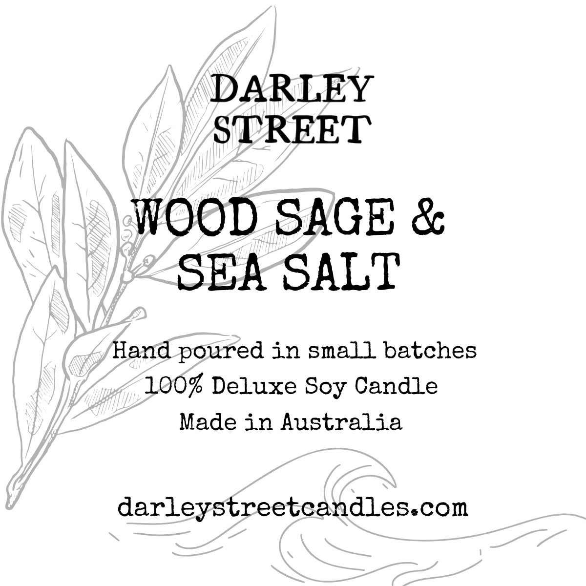 Wood Sage and Sea Salt Soy Candle Australia